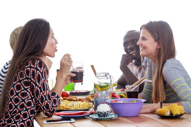 People enjoying a meal together